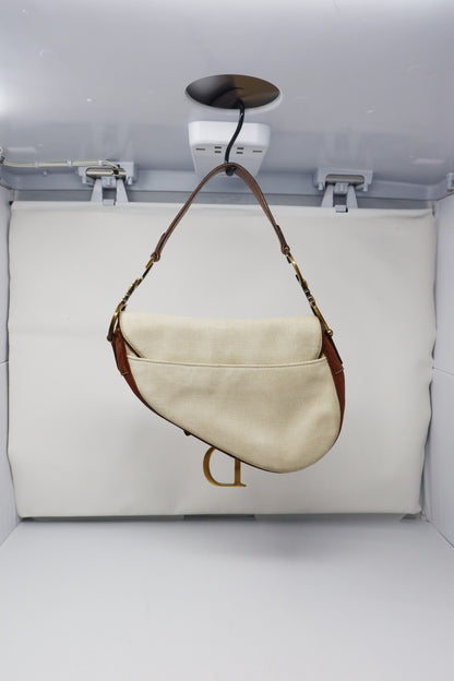 Dior Saddle Leather Trimmed Canvas
