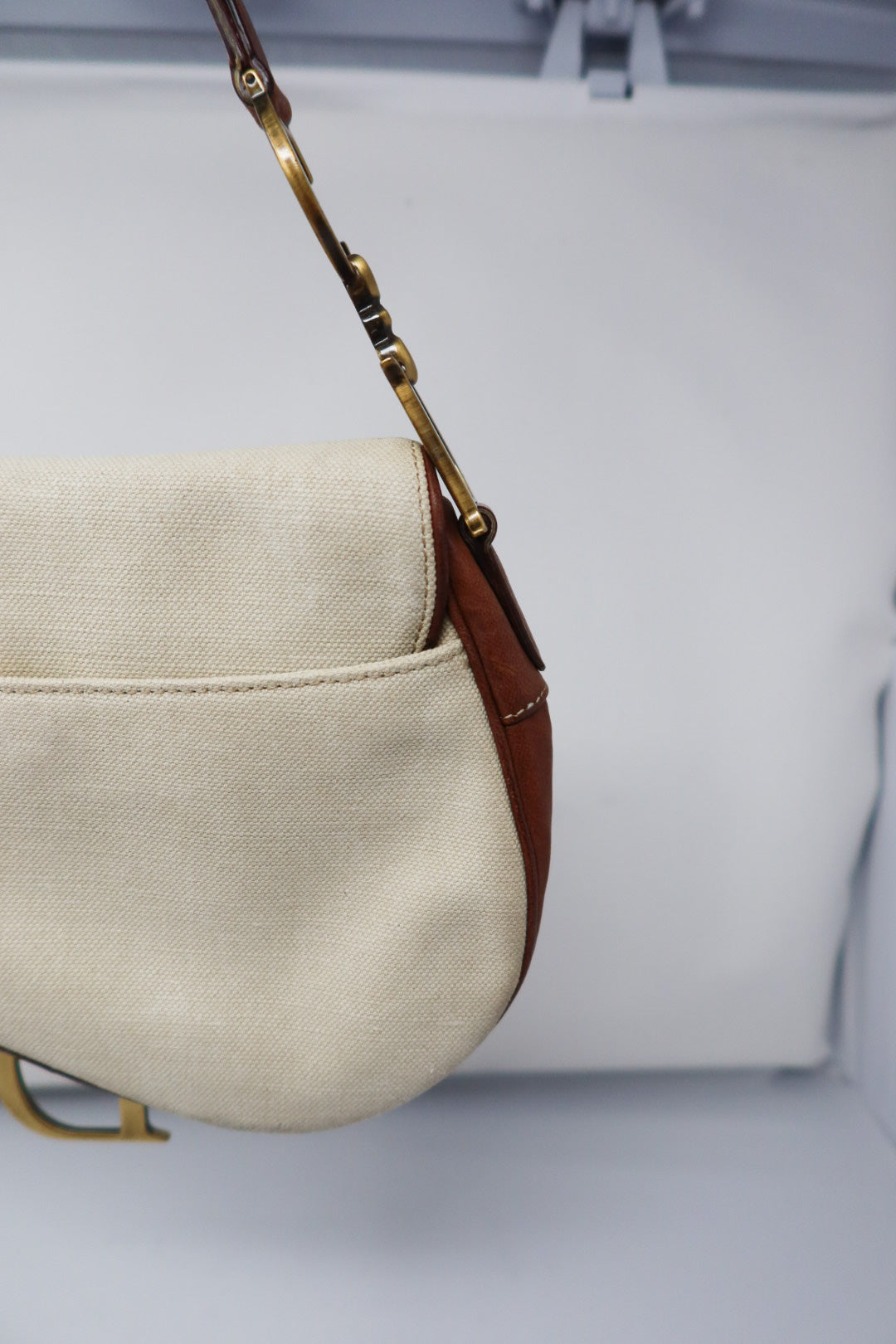 Dior Saddle Leather Trimmed Canvas