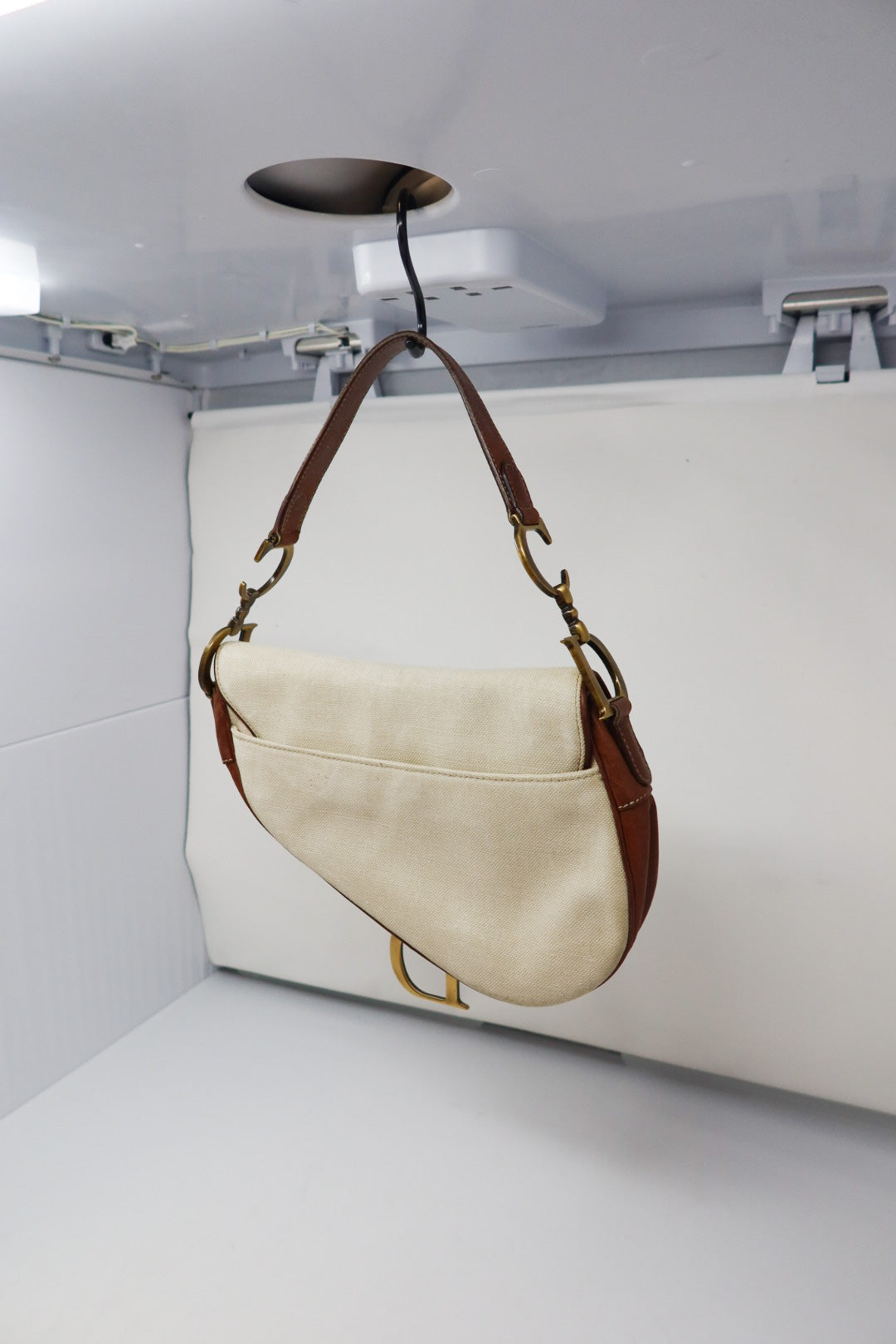 Dior Saddle Leather Trimmed Canvas