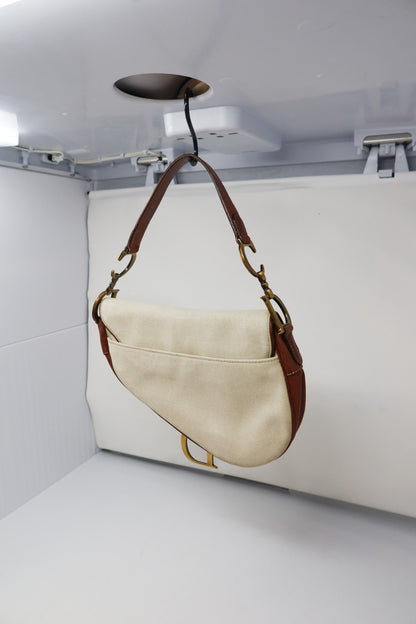 Dior Saddle Leather Trimmed Canvas