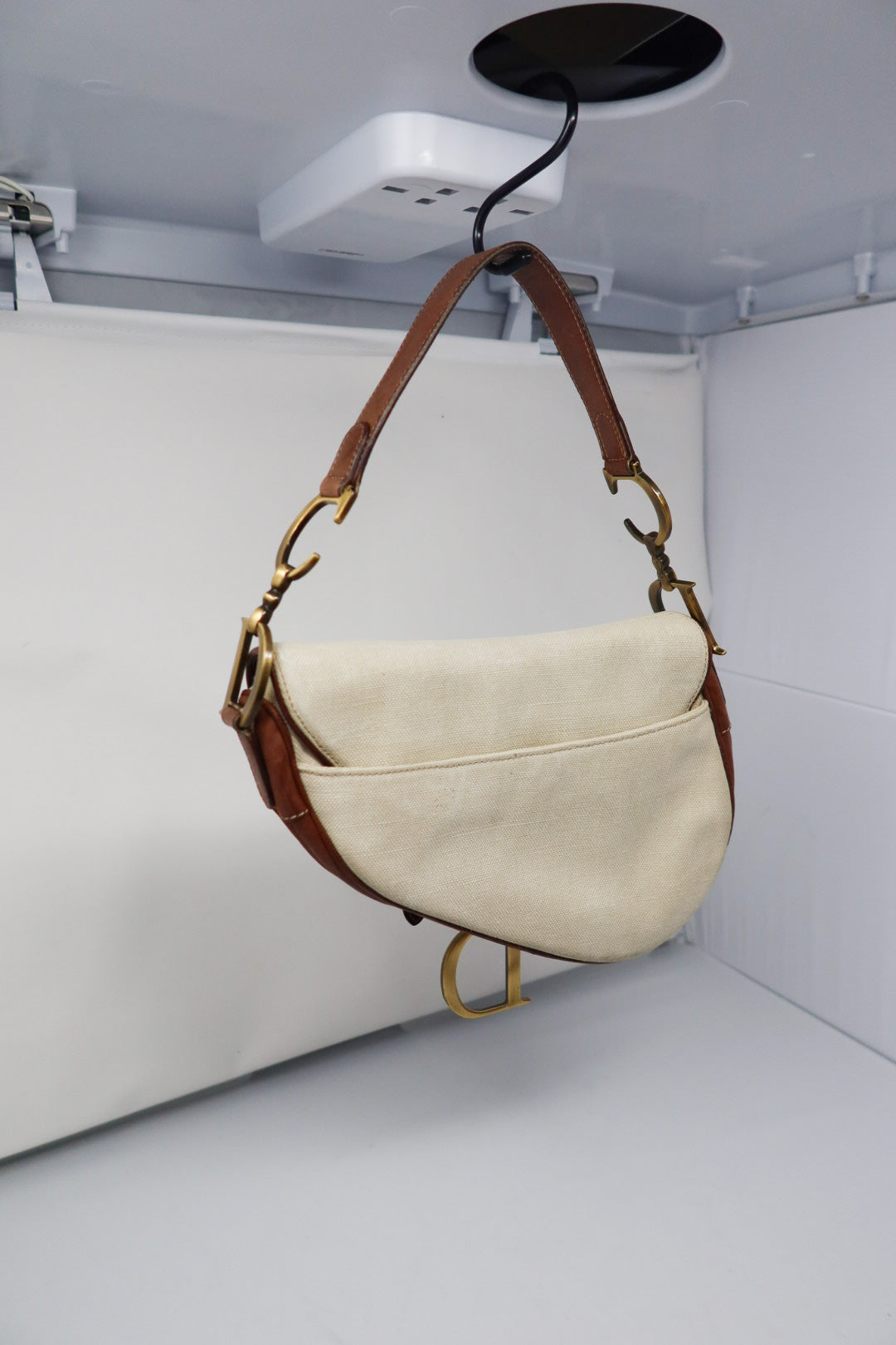 Dior Saddle Leather Trimmed Canvas