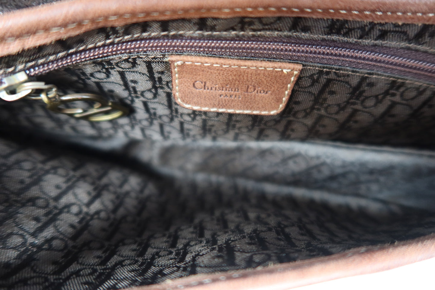 Dior Saddle Leather Trimmed Canvas