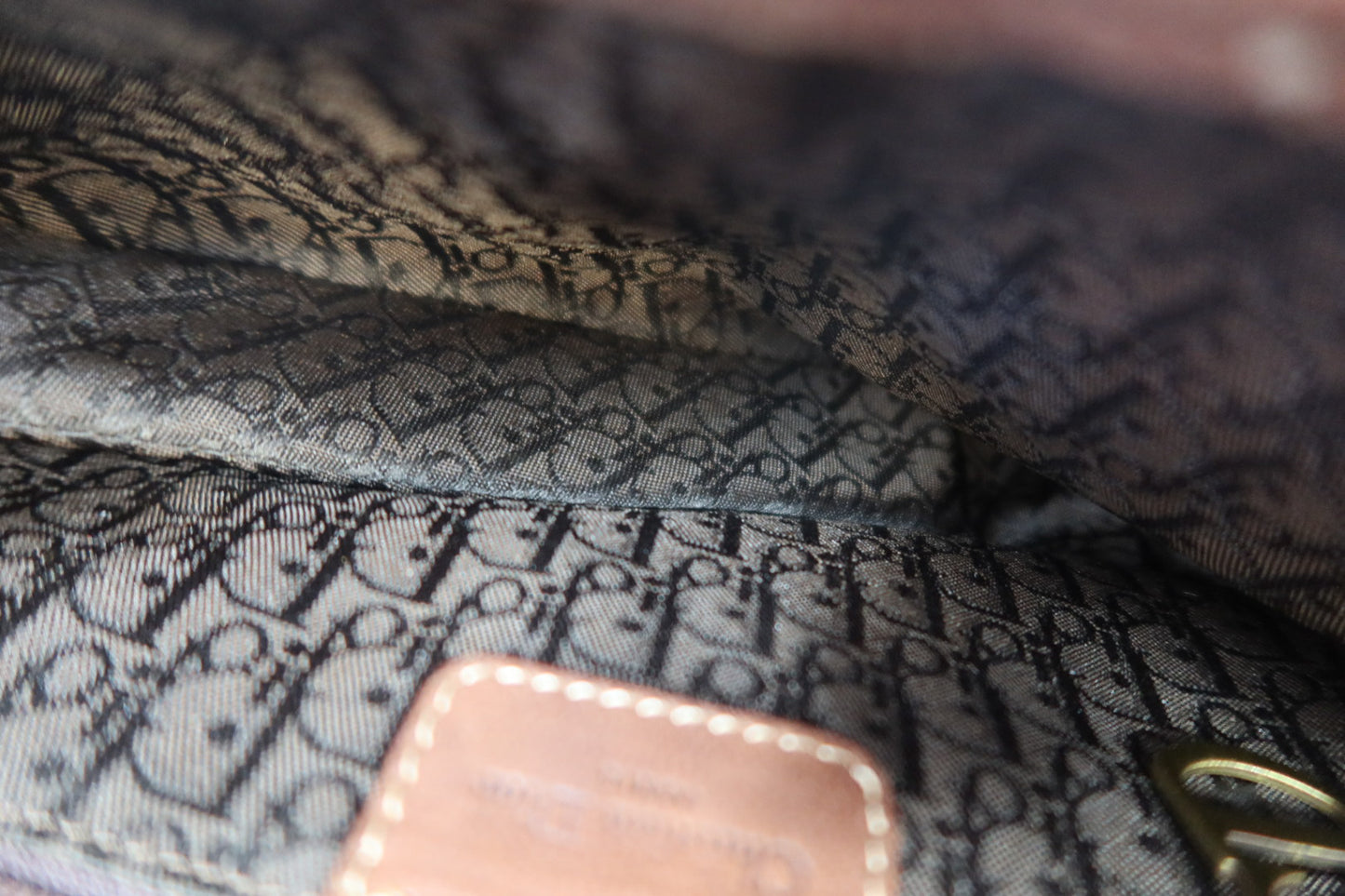 Dior Saddle Leather Trimmed Canvas