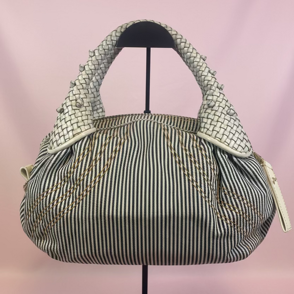 Fendi Denim Striped Mini Spy Bag