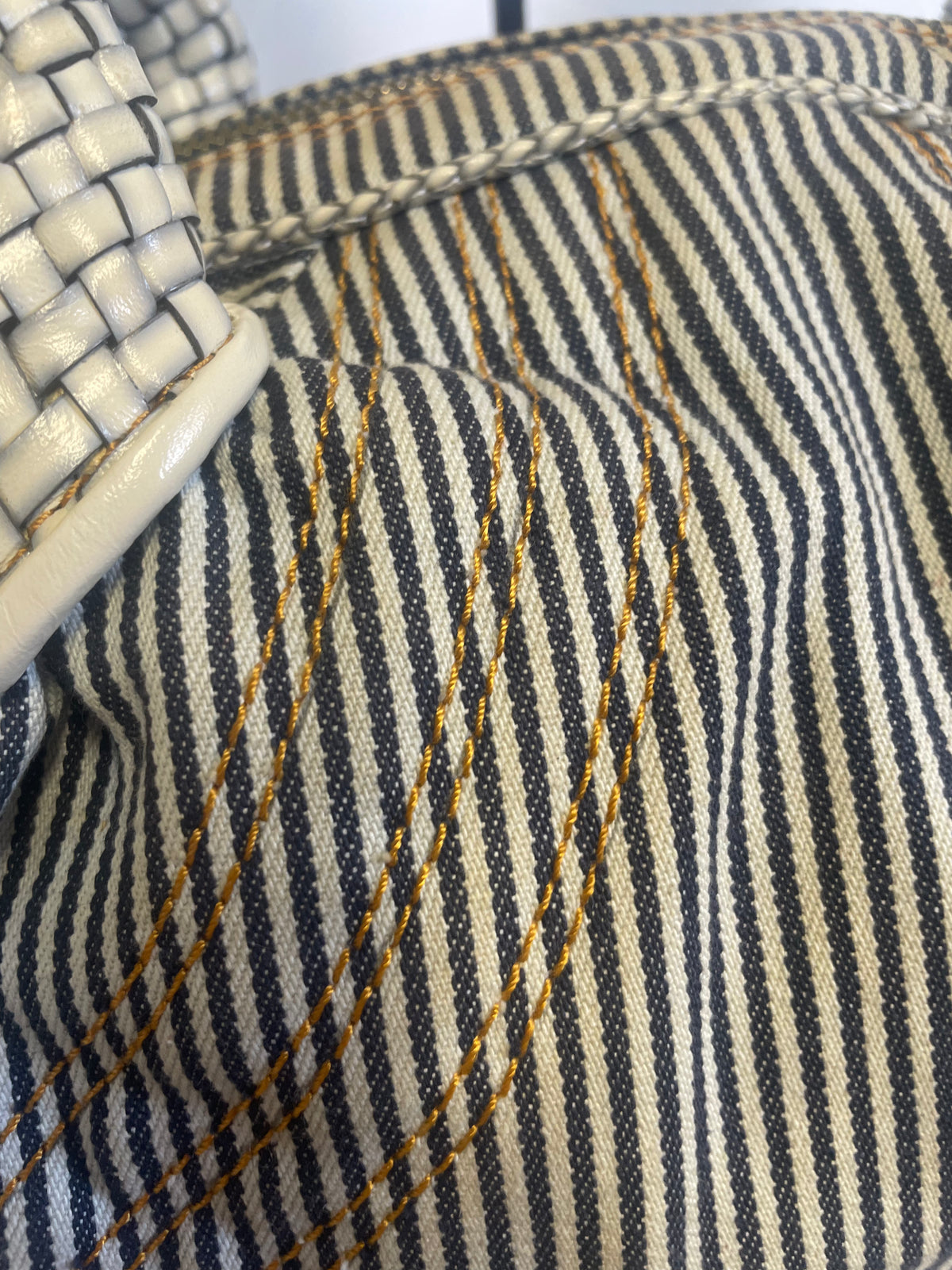 Fendi Denim Striped Mini Spy Bag