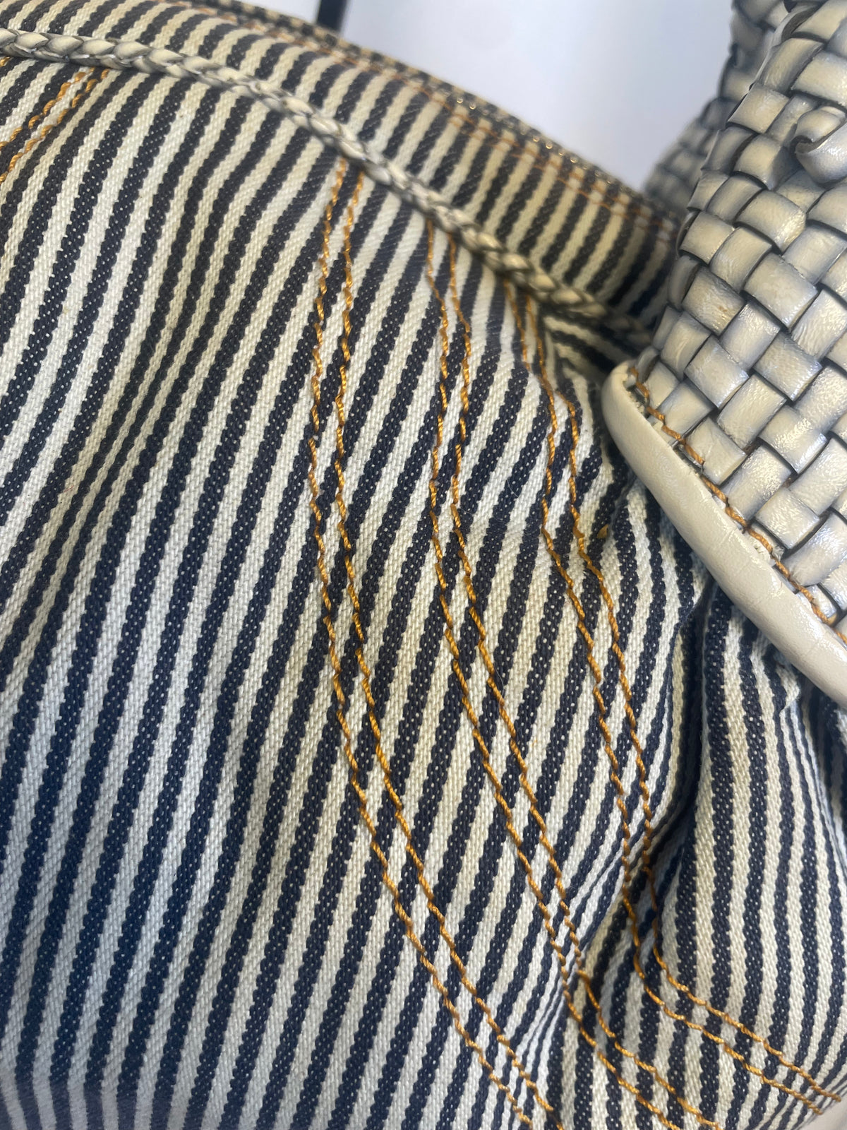 Fendi Denim Striped Mini Spy Bag