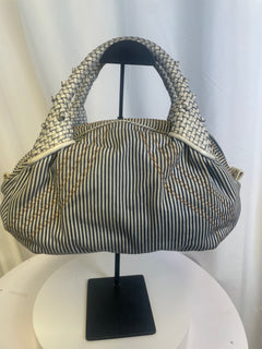Fendi Denim Striped Mini Spy Bag