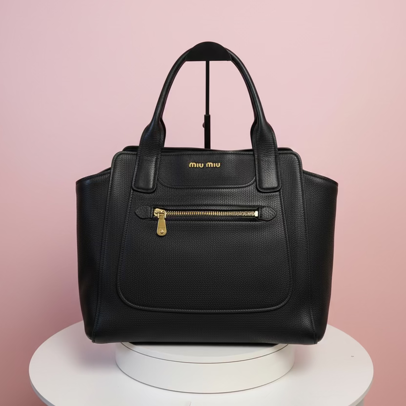 Miu Miu Vitello Phoenix Leather Tote