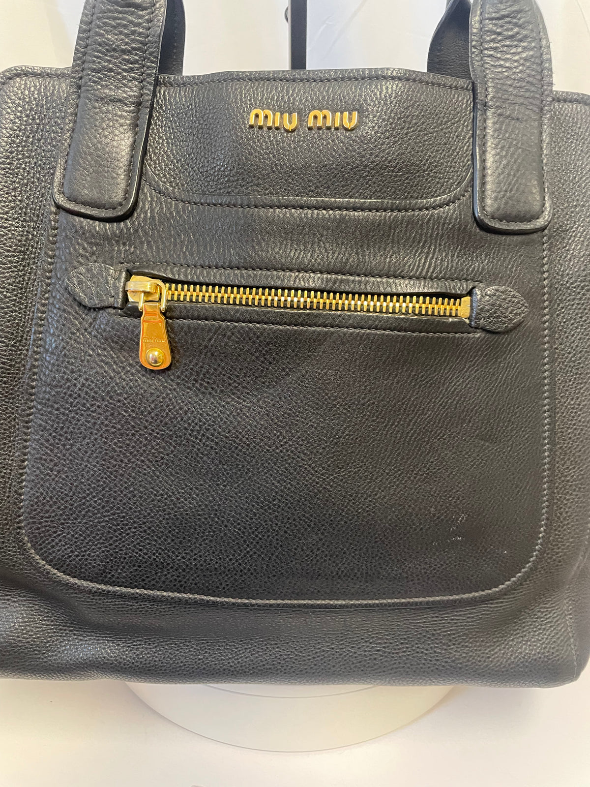 Miu Miu Vitello Phoenix Leather Tote