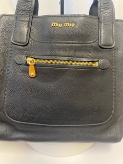 Miu Miu Vitello Phoenix Leather Tote