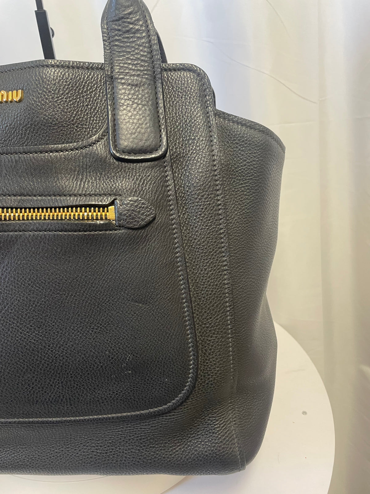 Miu Miu Vitello Phoenix Leather Tote