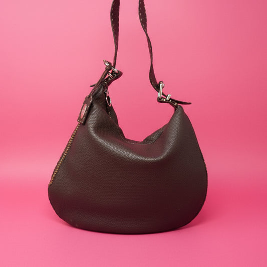 Fendi Brown Selleria Oyster Shoulder Bag