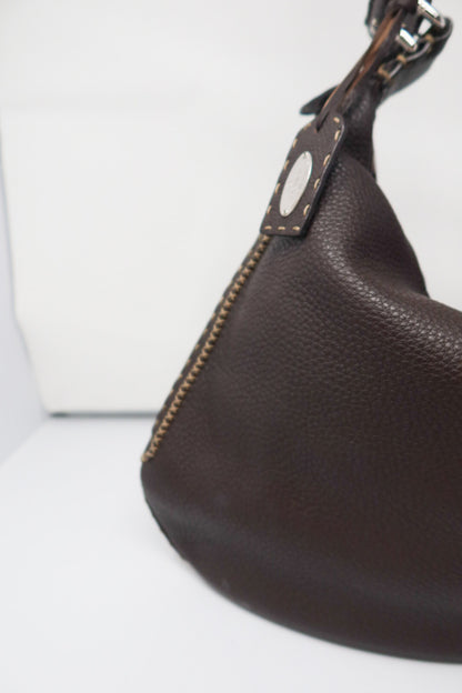 Fendi Brown Selleria Oyster Shoulder Bag