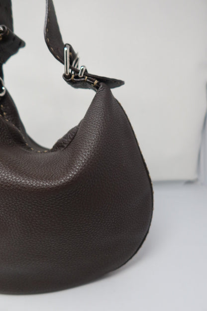 Fendi Brown Selleria Oyster Shoulder Bag