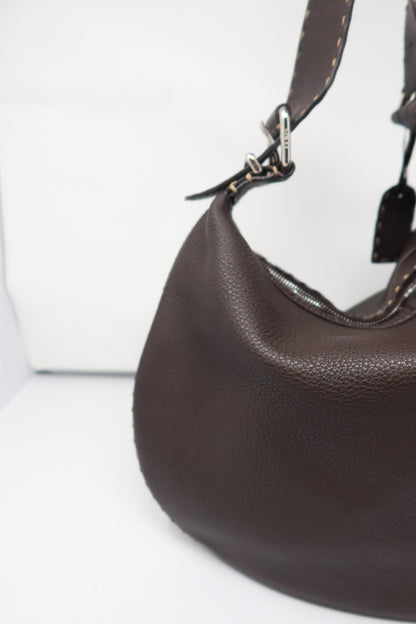 Fendi Brown Selleria Oyster Shoulder Bag