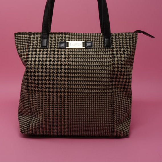 Ralph Lauren Black and Tan Shoulder Bag Tote