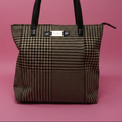 Ralph Lauren Black and Tan Shoulder Bag Tote