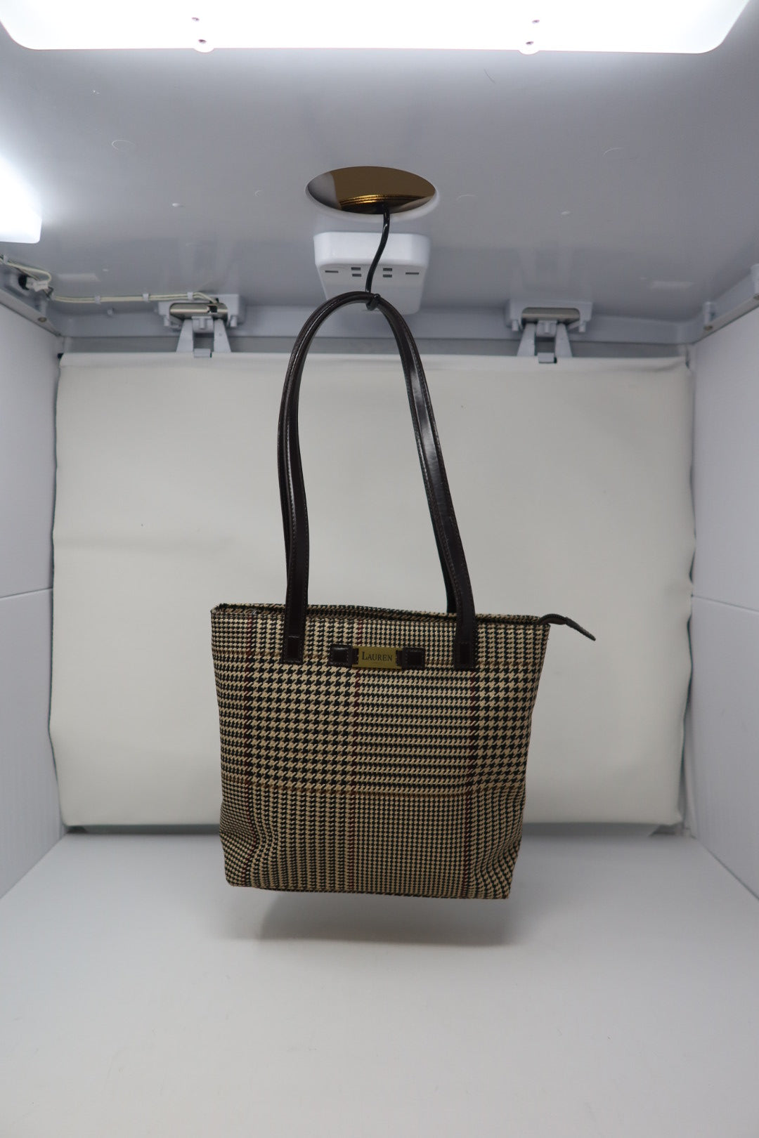 Ralph Lauren Black and Tan Shoulder Bag Tote