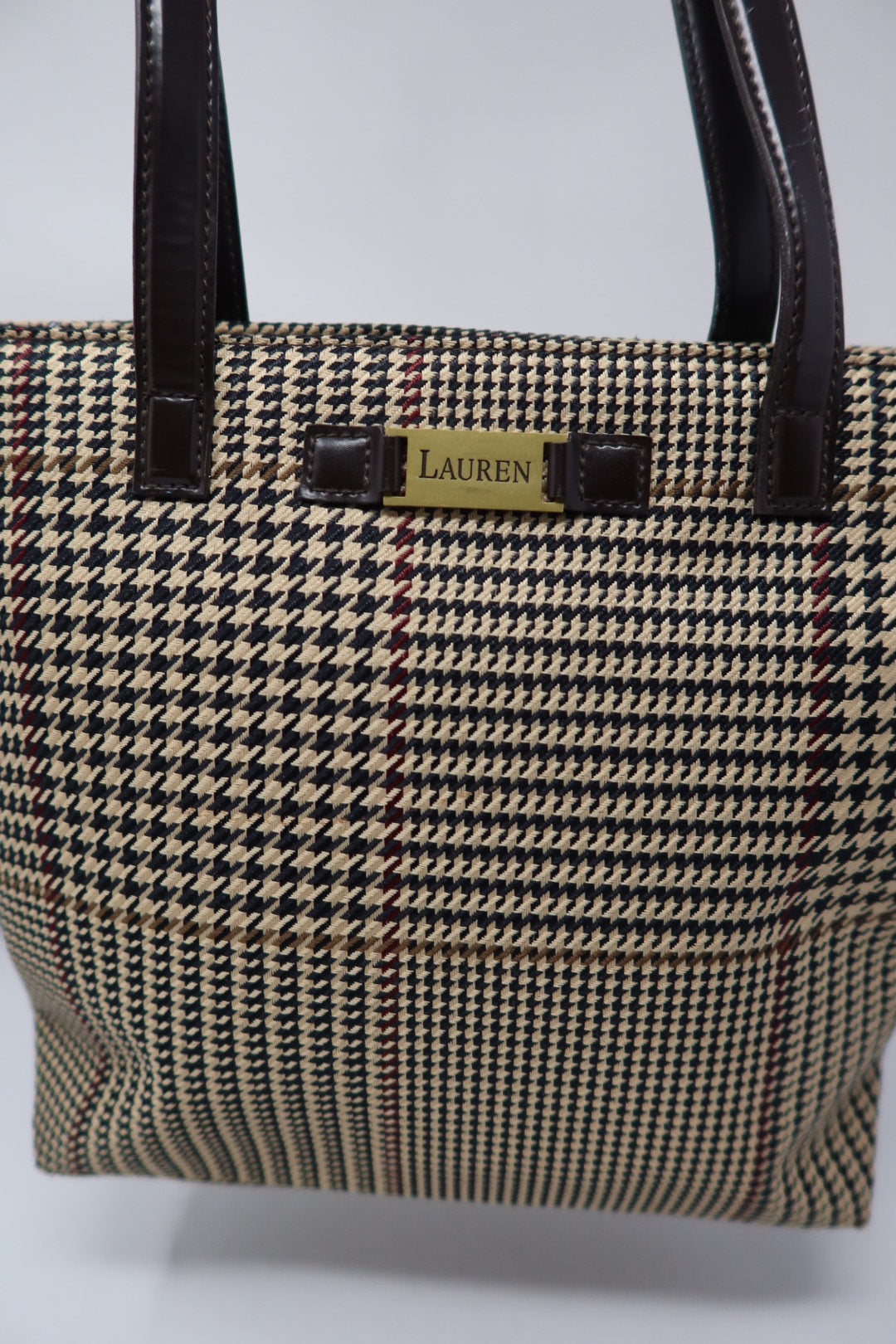 Ralph Lauren Black and Tan Shoulder Bag Tote