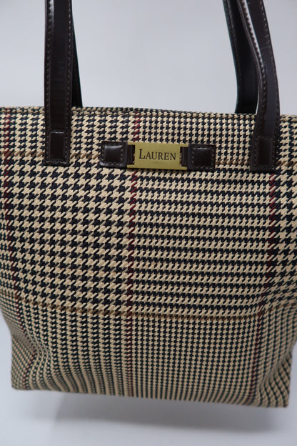 Ralph Lauren Black and Tan Shoulder Bag Tote