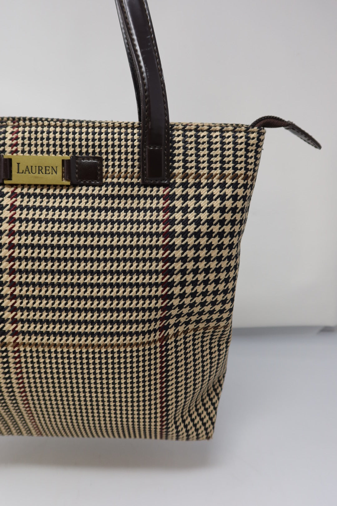 Ralph Lauren Black and Tan Shoulder Bag Tote