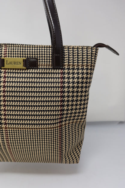 Ralph Lauren Black and Tan Shoulder Bag Tote