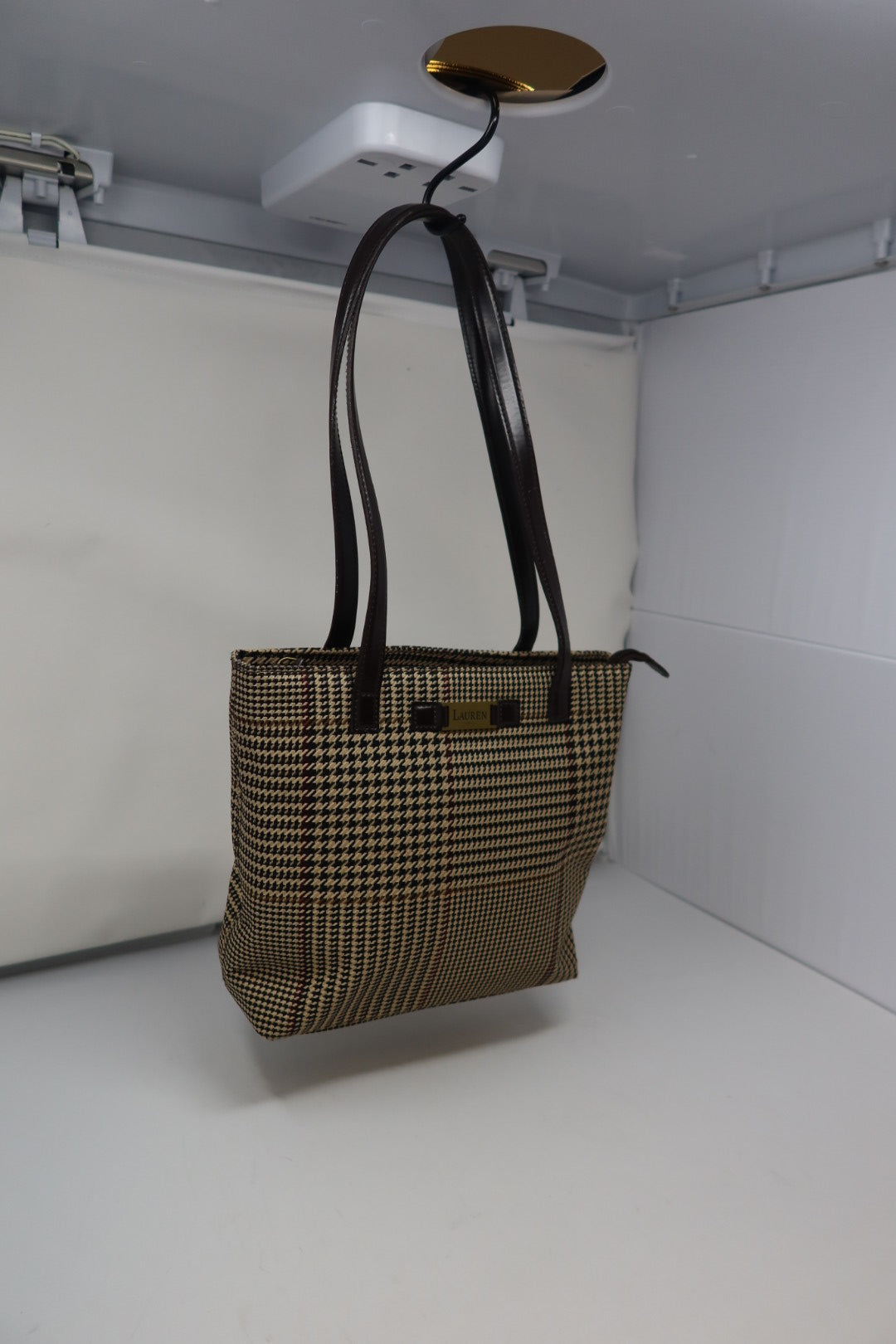 Ralph Lauren Black and Tan Shoulder Bag Tote