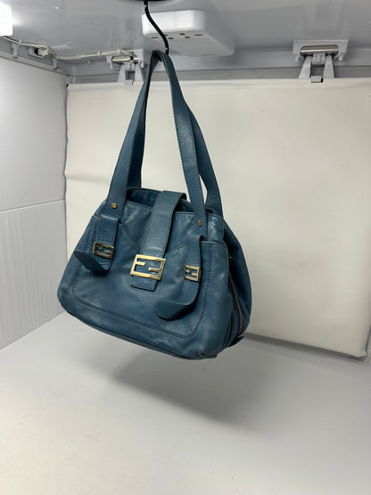 Fendi Blue Leather Vintage Tote