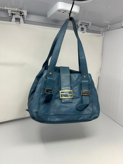 Fendi Blue Leather Vintage Tote