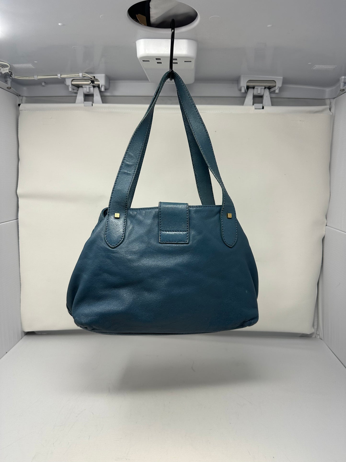 Fendi Blue Leather Vintage Tote