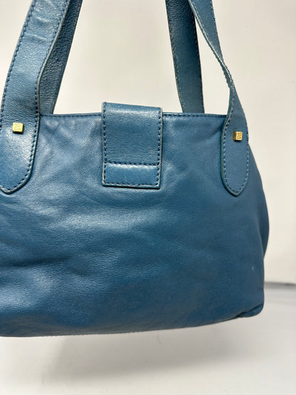 Fendi Blue Leather Vintage Tote