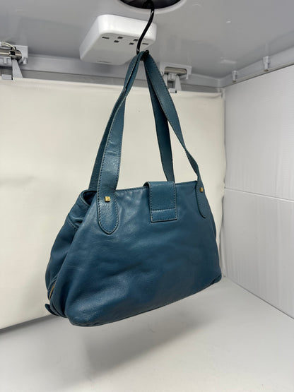 Fendi Blue Leather Vintage Tote