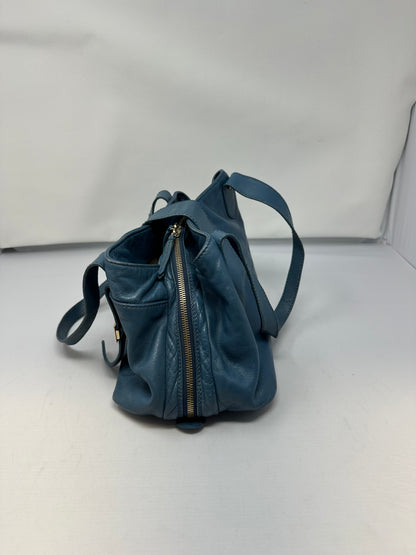 Fendi Blue Leather Vintage Tote