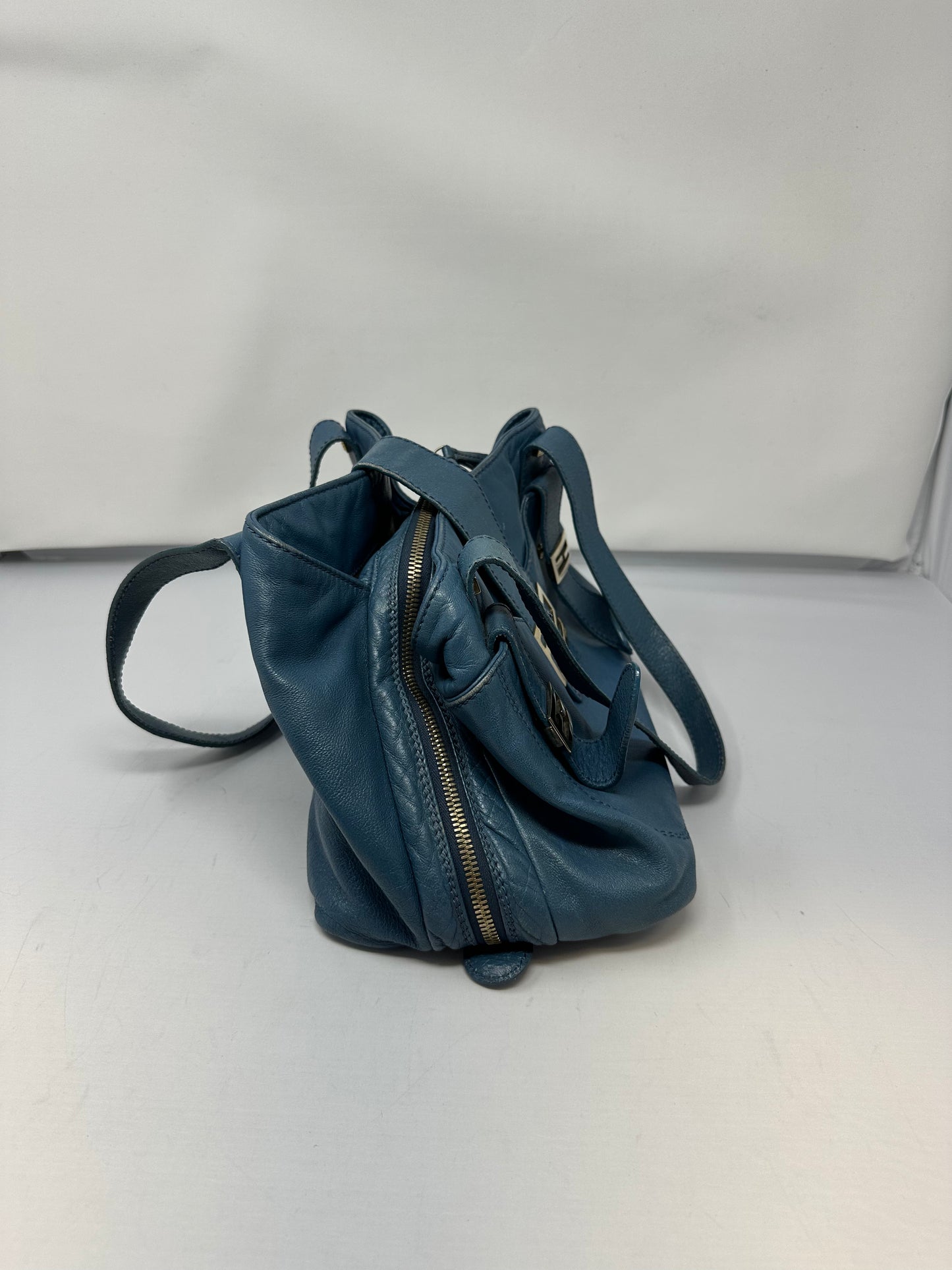 Fendi Blue Leather Vintage Tote