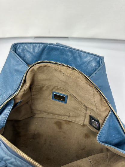 Fendi Blue Leather Vintage Tote