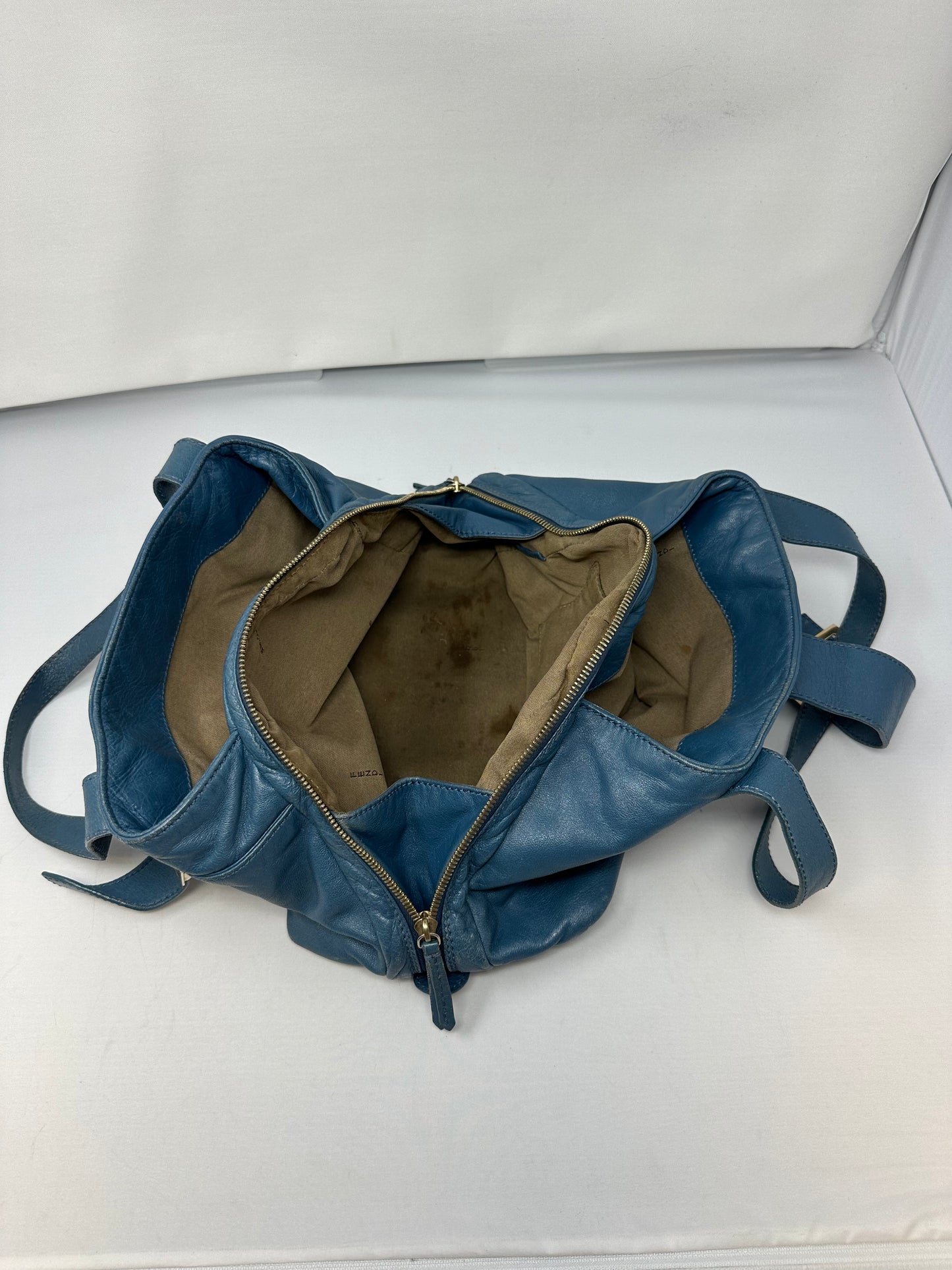 Fendi Blue Leather Vintage Tote