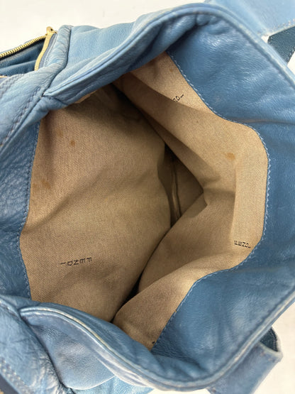 Fendi Blue Leather Vintage Tote
