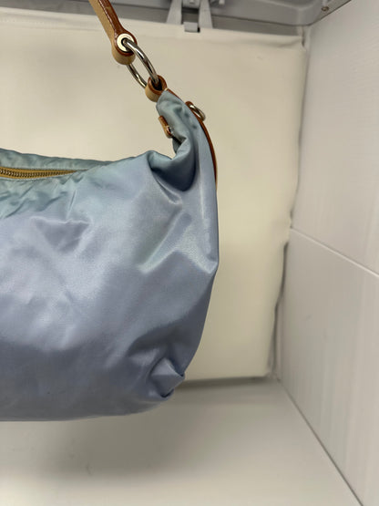 Prada Light Blue Embroidered Tessuto Hobo