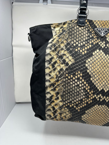 Prada City Tessuto Stampata Handle Bag