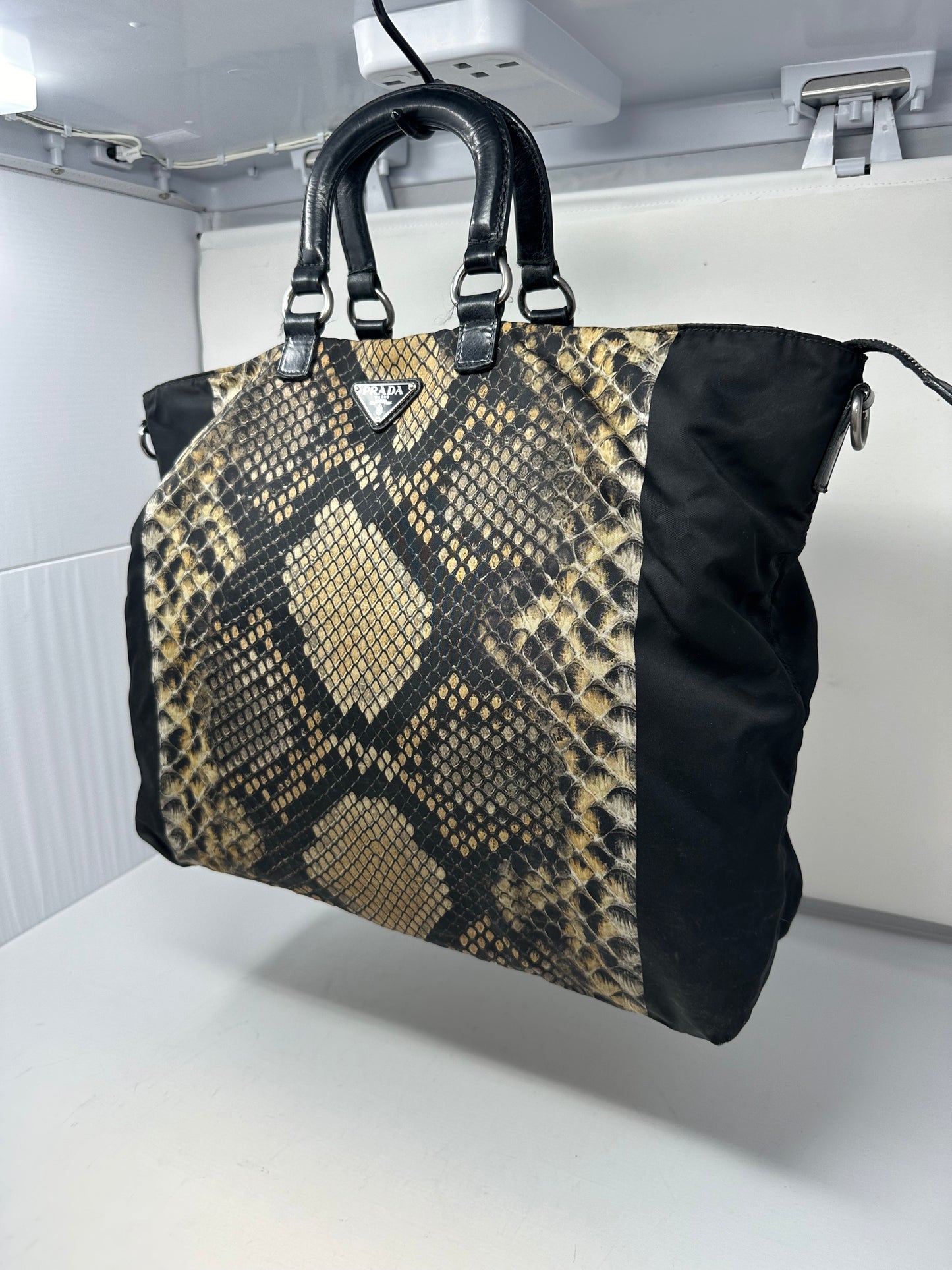 Prada City Tessuto Stampata Handle Bag