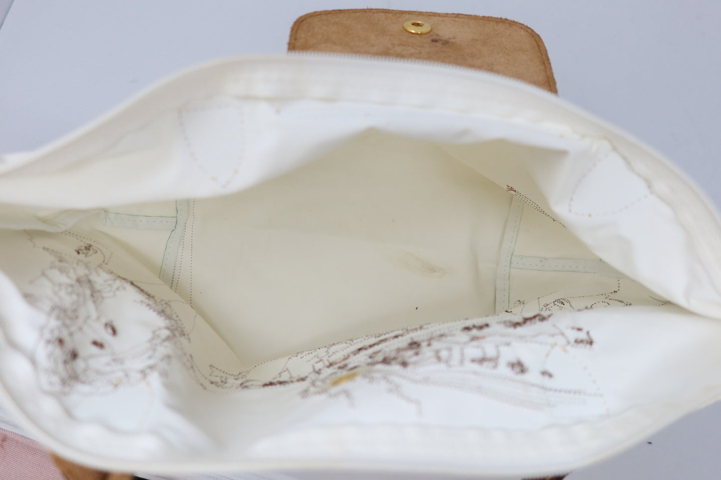 [RARE] White Embroidered Longchamp Tote - Under $300