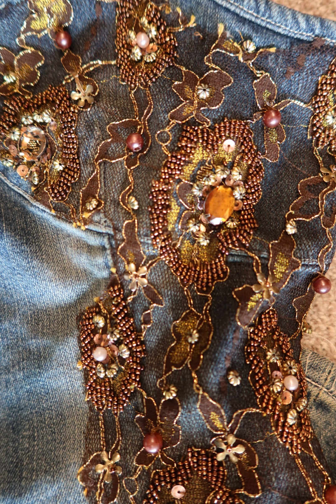 Denim Beaded Set