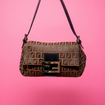Fendi Zucchino Canvas Mini Mamma Baguette