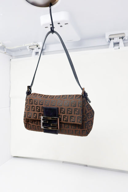 Fendi Zucchino Canvas Mini Mamma Baguette