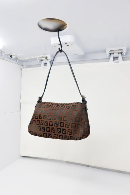 Fendi Zucchino Canvas Mini Mamma Baguette