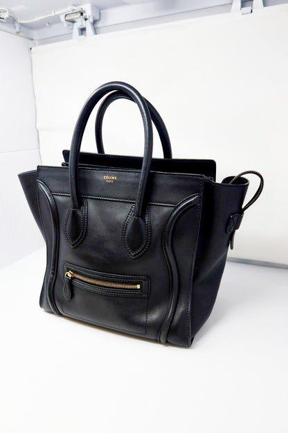 Celine Luggage Black Leather Tote Bag