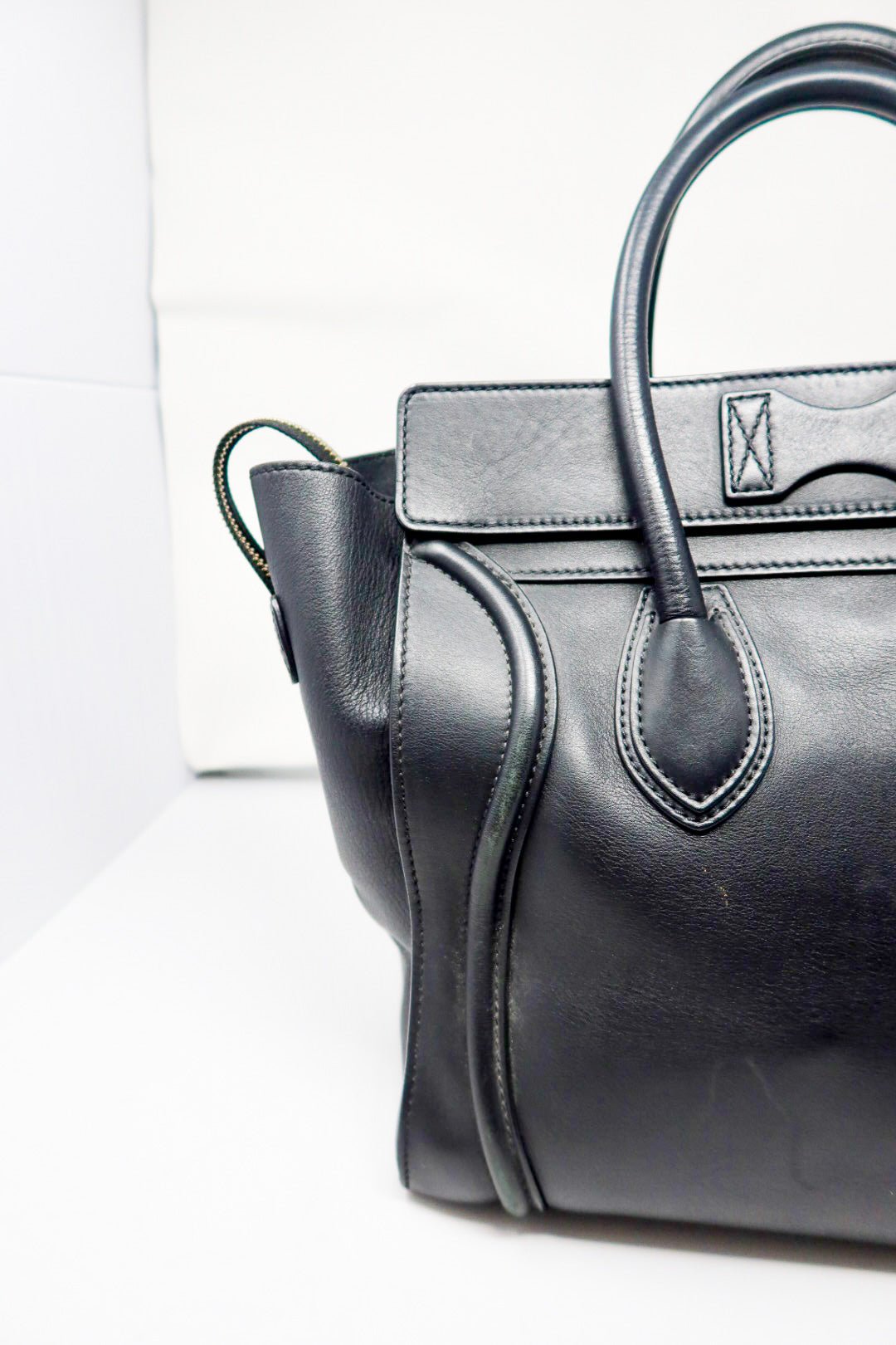 Celine Luggage Black Leather Tote Bag