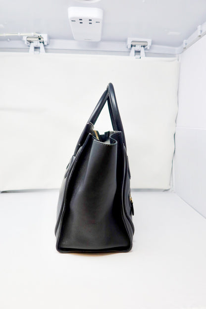 Celine Luggage Black Leather Tote Bag