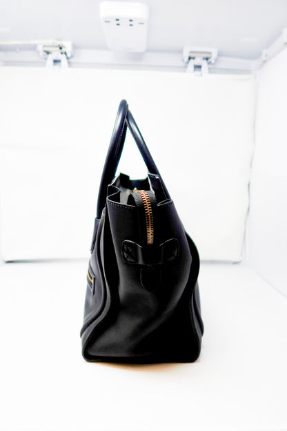 Celine Luggage Black Leather Tote Bag