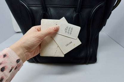 Celine Luggage Black Leather Tote Bag